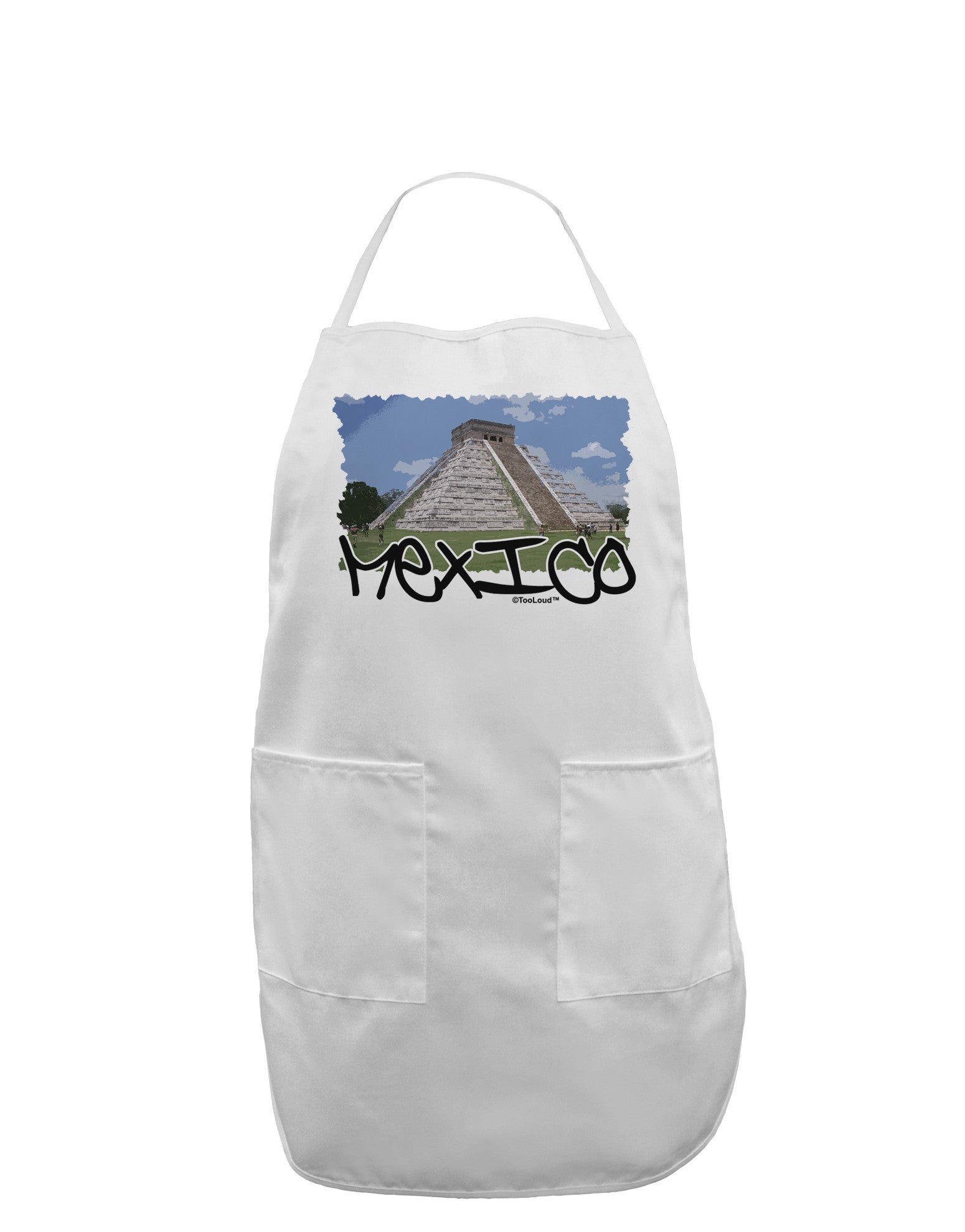 Mexico - Mayan Temple Cut-out Adult Apron-Bib Apron-TooLoud-White-One-Size-Davson Sales