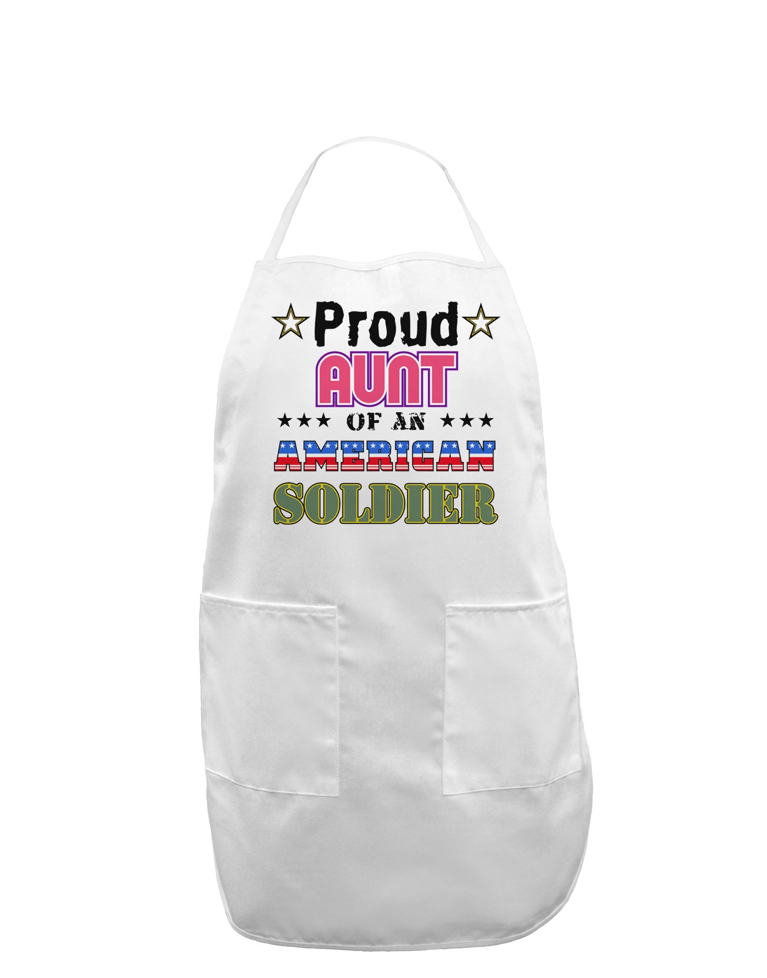 Proud Aunt of an American Soldier Adult Apron-Bib Apron-TooLoud-White-One-Size-Davson Sales