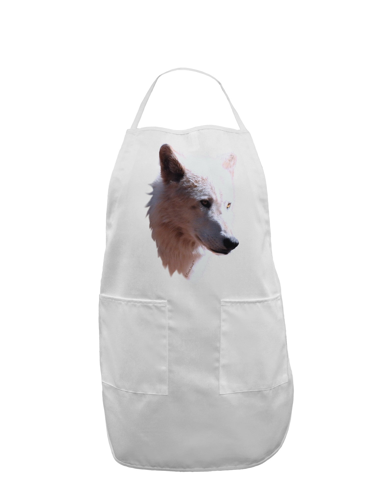 Magnificent White Wolf Head Adult Apron-Bib Apron-TooLoud-White-One-Size-Davson Sales