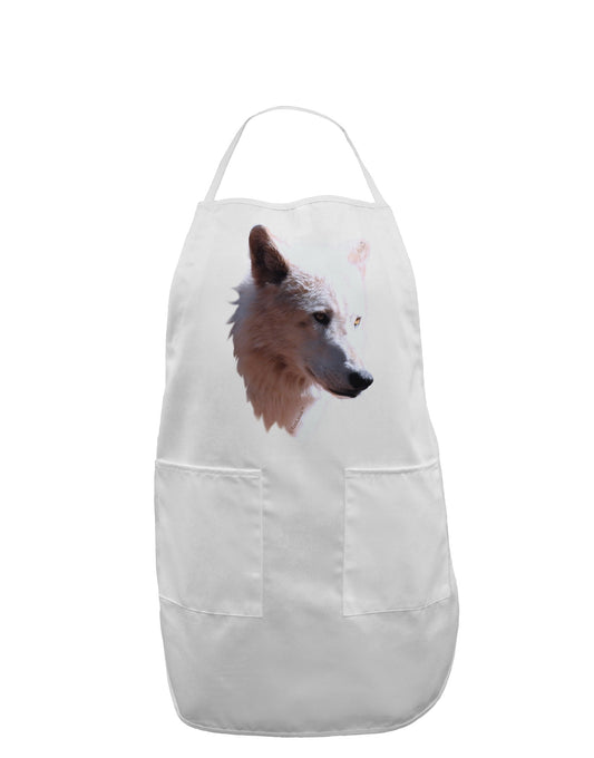Magnificent White Wolf Head Adult Apron-Bib Apron-TooLoud-White-One-Size-Davson Sales