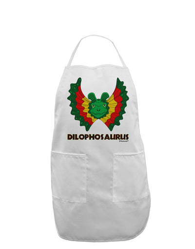 Dilophosaurus Design - Color - Text Adult Apron by TooLoud-Bib Apron-TooLoud-White-One-Size-Davson Sales