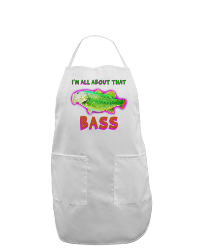 All About That Bass Fish Watercolor Adult Apron-Bib Apron-TooLoud-White-One-Size-Davson Sales