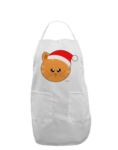 Cute Christmas Cat Santa Hat Adult Apron-Bib Apron-TooLoud-White-One-Size-Davson Sales