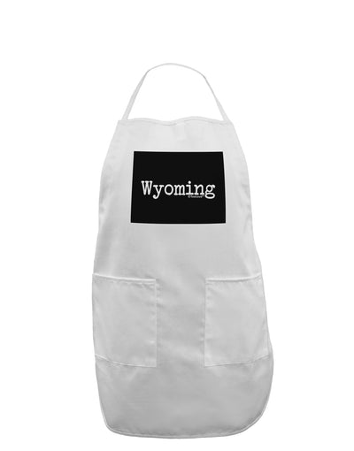 Wyoming - United States Shape Adult Apron-Bib Apron-TooLoud-White-One-Size-Davson Sales