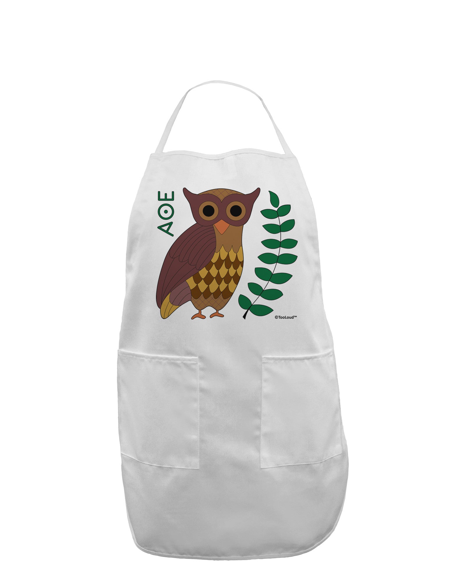 Owl of Athena Adult Apron by TooLoud-Bib Apron-TooLoud-White-One-Size-Davson Sales