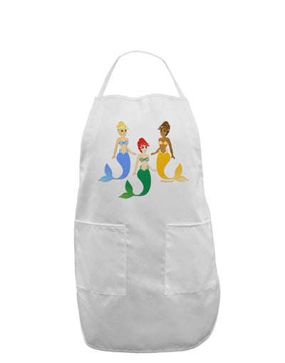 Three Mermaids Adult Apron-Bib Apron-TooLoud-White-One-Size-Davson Sales