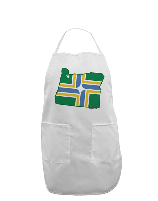 Portland Oregon Flag Adult Apron-Bib Apron-TooLoud-White-One-Size-Davson Sales