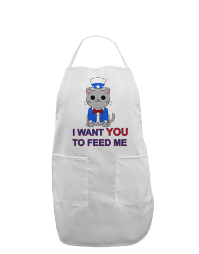 Patriotic Cat I Want You Adult Apron by TooLoud-Bib Apron-TooLoud-White-One-Size-Davson Sales