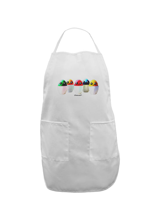Kawaii Easter Eggs - No Text Adult Apron by TooLoud-Bib Apron-TooLoud-White-One-Size-Davson Sales