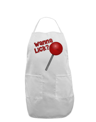 TooLoud Wanna Lick Lollipop Adult Apron-Bib Apron-TooLoud-White-One-Size-Davson Sales