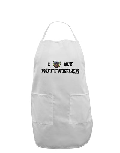 I Heart My Rottweiler Adult Apron by TooLoud-Bib Apron-TooLoud-White-One-Size-Davson Sales