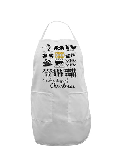 12 Days of Christmas Text Color Adult Apron-Bib Apron-TooLoud-White-One-Size-Davson Sales