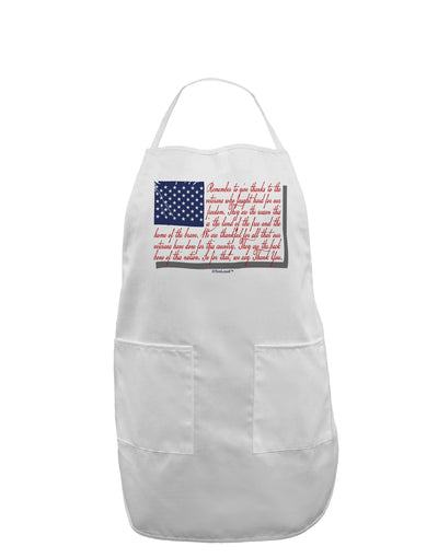 Veterans Scripted Flag Adult Apron-Bib Apron-TooLoud-White-One-Size-Davson Sales