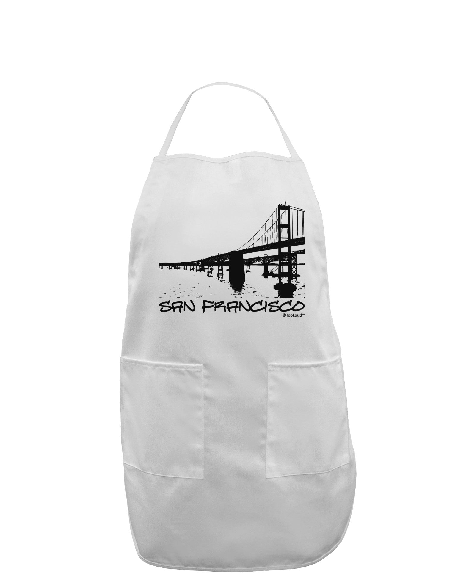 Bay Bridge Cutout Design - San Francisco Adult Apron by TooLoud-Bib Apron-TooLoud-White-One-Size-Davson Sales