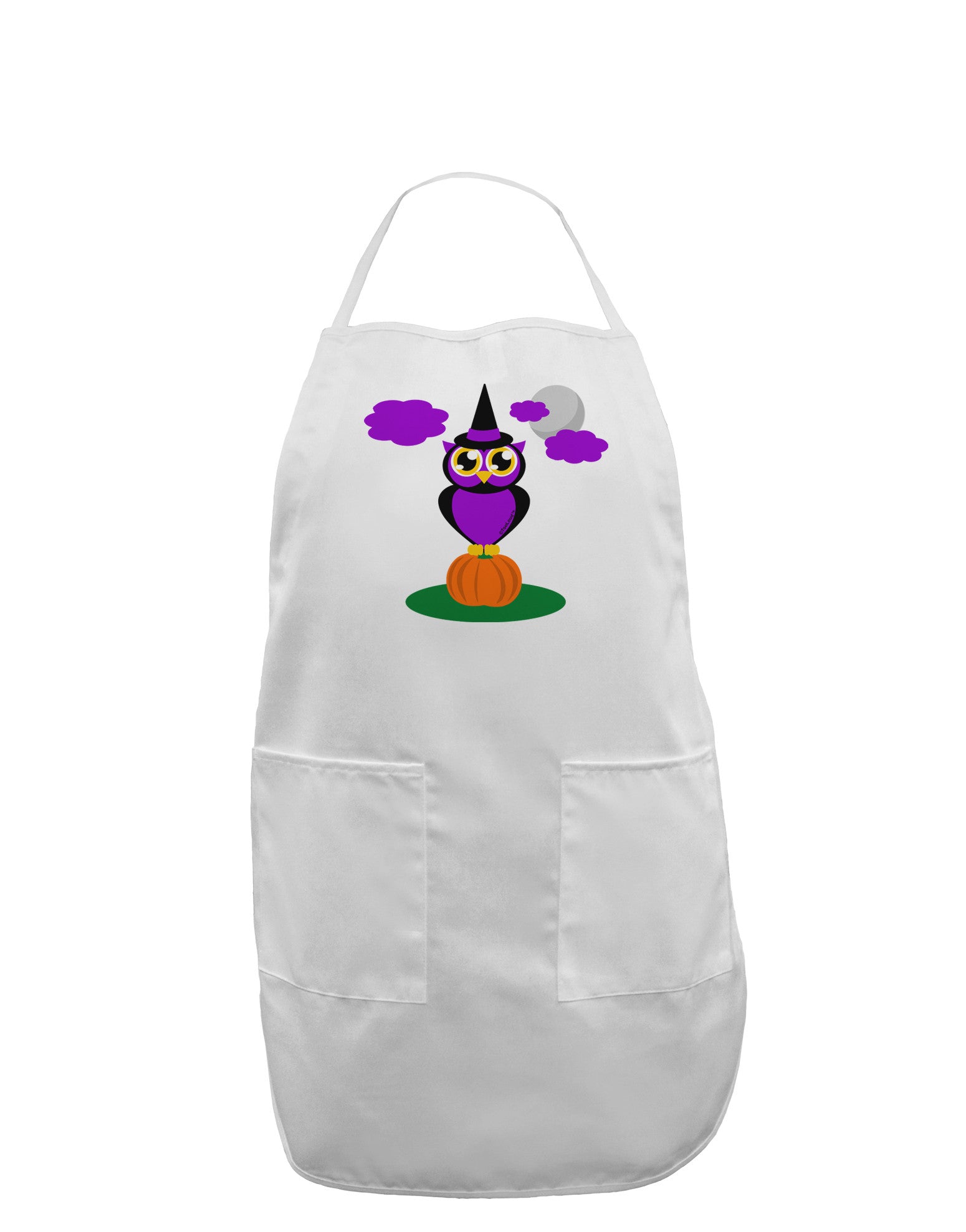 Owl Purple Adult Apron-Bib Apron-TooLoud-White-One-Size-Davson Sales