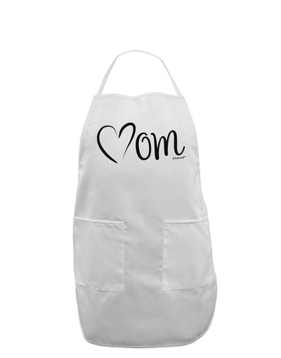 Mom with Brushed Heart Design Adult Apron by TooLoud-Bib Apron-TooLoud-White-One-Size-Davson Sales