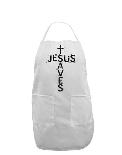 Jesus Saves - Cross Shape Design Adult Apron by TooLoud-Bib Apron-TooLoud-White-One-Size-Davson Sales