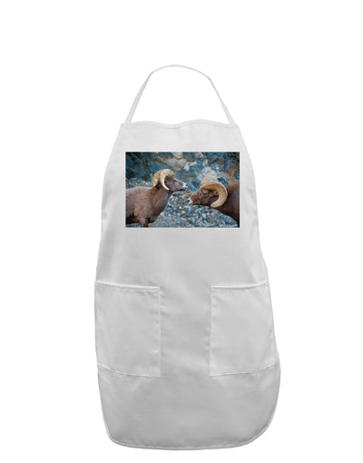 Two Bighorn Rams Adult Apron-Bib Apron-TooLoud-White-One-Size-Davson Sales