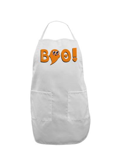 Cute Boo Text Orange Adult Apron-Bib Apron-TooLoud-White-One-Size-Davson Sales