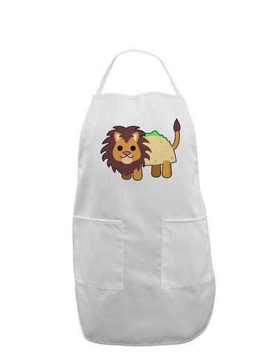 Cute Taco Lion Adult Apron-Bib Apron-TooLoud-White-One-Size-Davson Sales