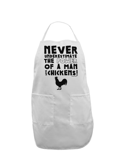 A Man With Chickens Adult Apron-Bib Apron-TooLoud-White-One-Size-Davson Sales