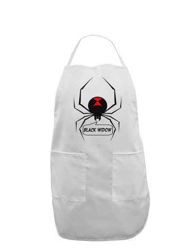 Black Widow Spider Design - Text Adult Apron-Bib Apron-TooLoud-White-One-Size-Davson Sales