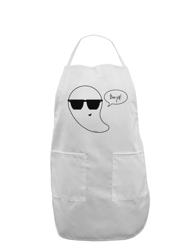 Boo Ya Cool Ghost Halloween Adult Apron-Bib Apron-TooLoud-White-One-Size-Davson Sales