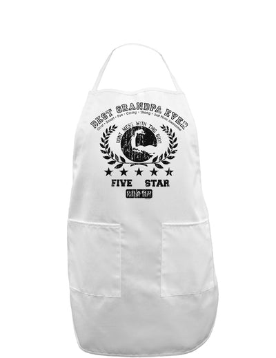 Best Grandpa Ever Distressed Collegiate Adult Apron-Bib Apron-TooLoud-White-One-Size-Davson Sales