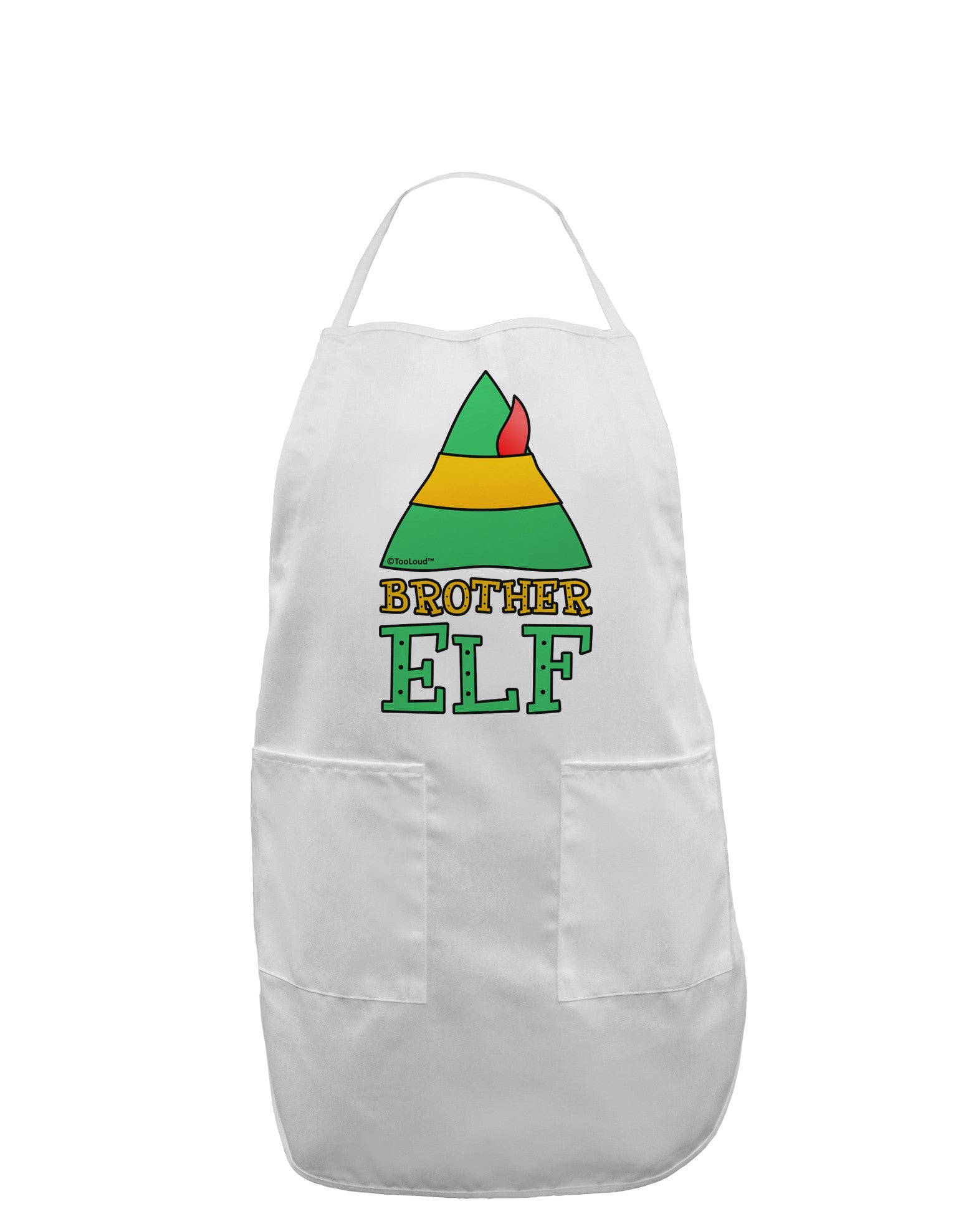 Matching Christmas Design - Elf Family - Brother Elf Adult Apron-Bib Apron-TooLoud-White-One-Size-Davson Sales