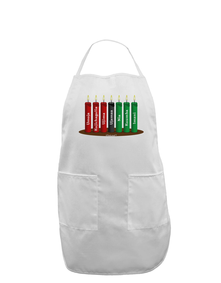 Kwanzaa Candles 7 Principles Adult Apron-Bib Apron-TooLoud-White-One-Size-Davson Sales