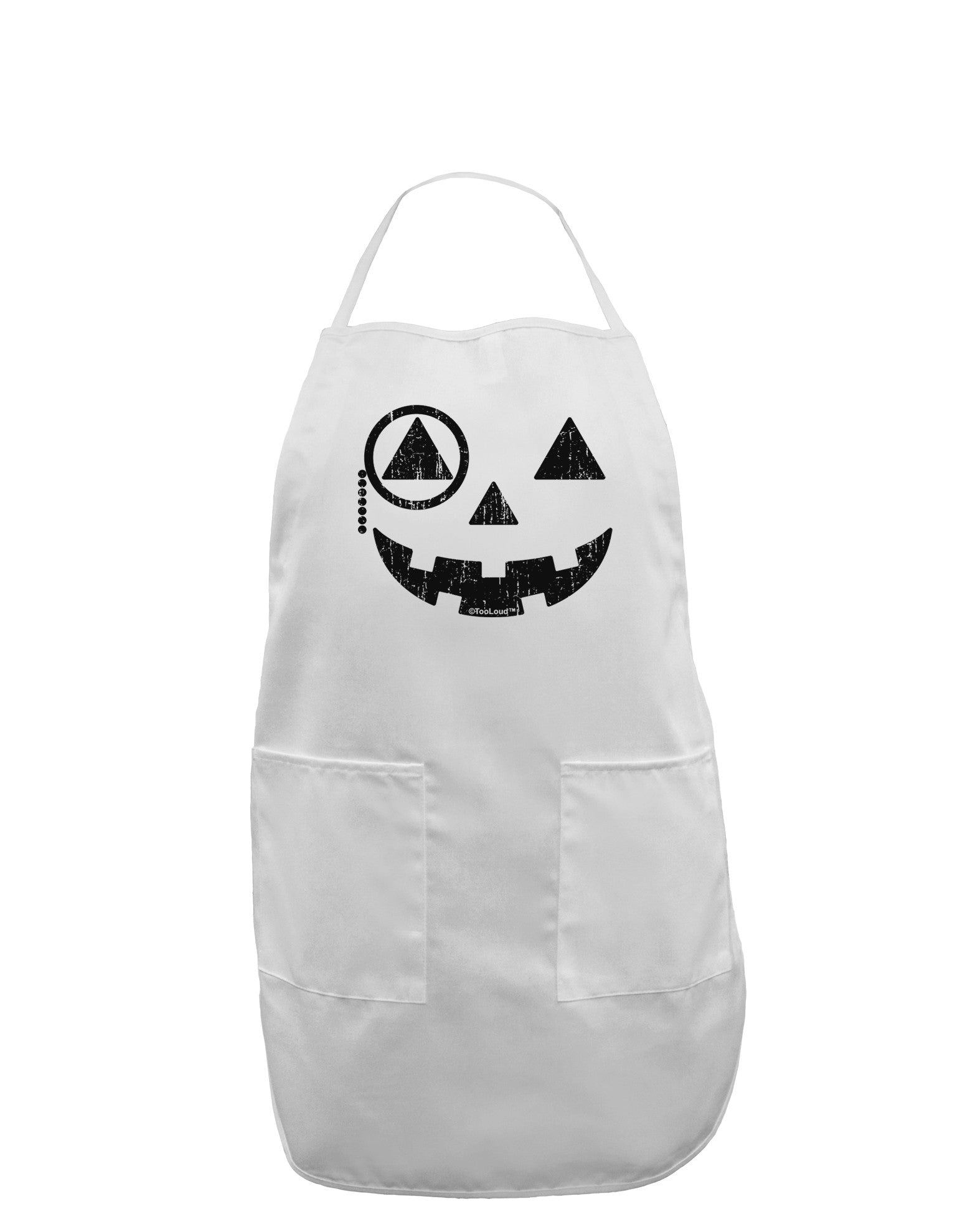 Monocle Jack-o-Lantern Distressed Adult Apron-Bib Apron-TooLoud-White-One-Size-Davson Sales