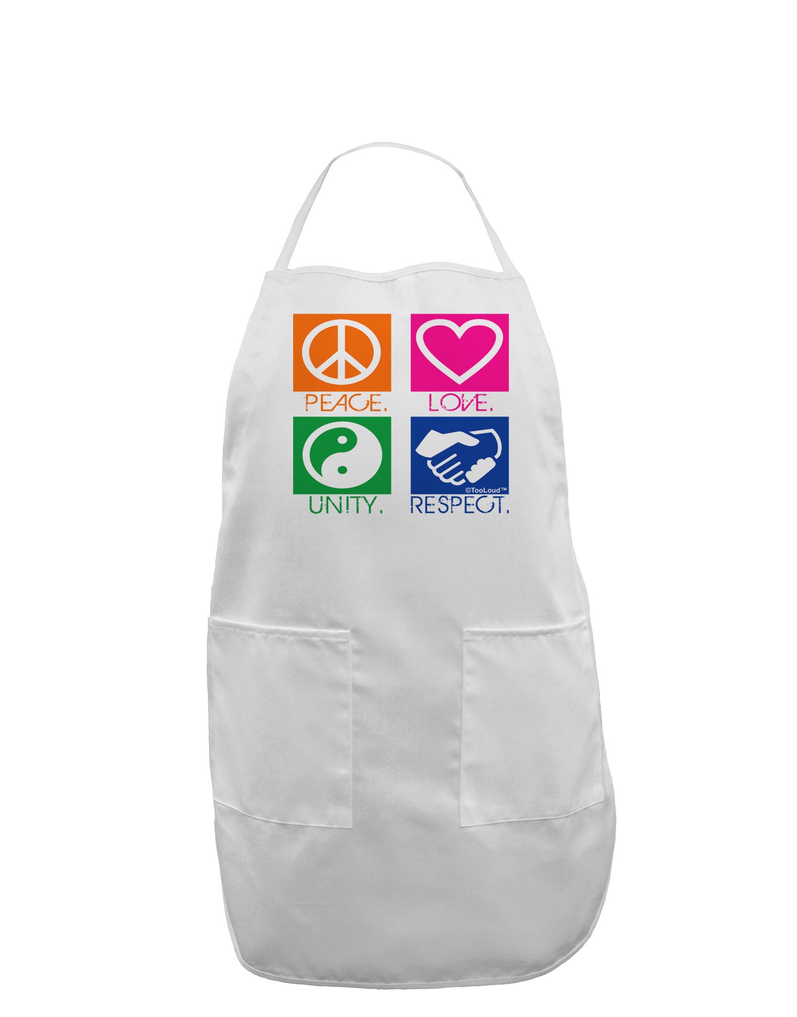PLUR Squares Color Adult Apron-Bib Apron-TooLoud-White-One-Size-Davson Sales