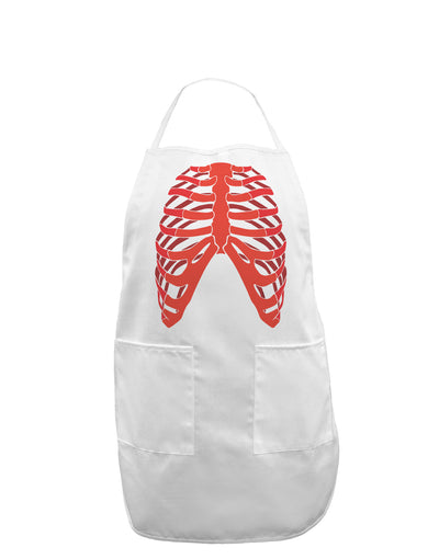 Human Red Skeleton Bones Ribcage Adult Apron-Bib Apron-TooLoud-White-One-Size-Davson Sales