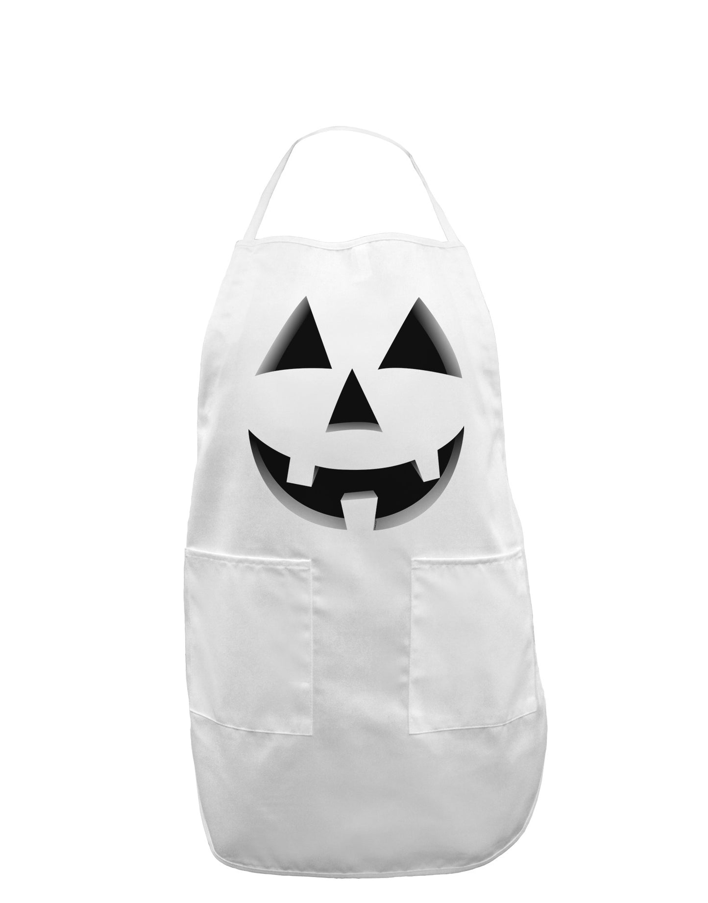 Happy Cute Jack O' Lantern Pumpkin Face Adult Apron-Bib Apron-TooLoud-White-One-Size-Davson Sales