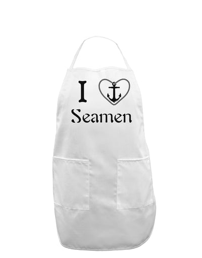 I Love Heart Anchor Seamen Adult Apron-Bib Apron-TooLoud-White-One-Size-Davson Sales