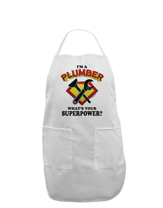 Plumber - Superpower Adult Apron-Bib Apron-TooLoud-White-One-Size-Davson Sales