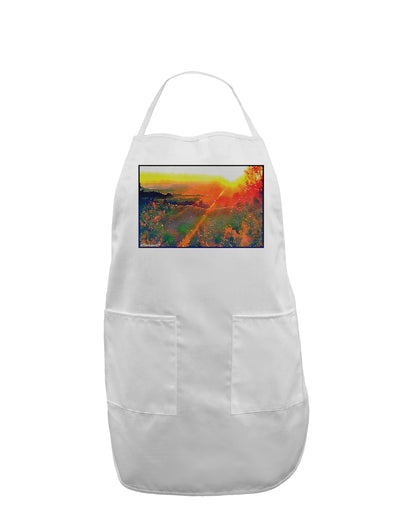 Colorado Sunset Watercolor Adult Apron-Bib Apron-TooLoud-White-One-Size-Davson Sales