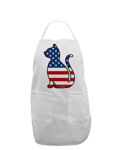 Patriotic Cat Design Adult Apron by TooLoud-Bib Apron-TooLoud-White-One-Size-Davson Sales