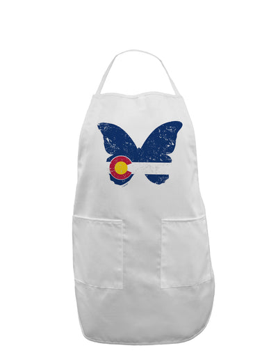 Grunge Colorado Butterfly Flag Adult Apron-Bib Apron-TooLoud-White-One-Size-Davson Sales