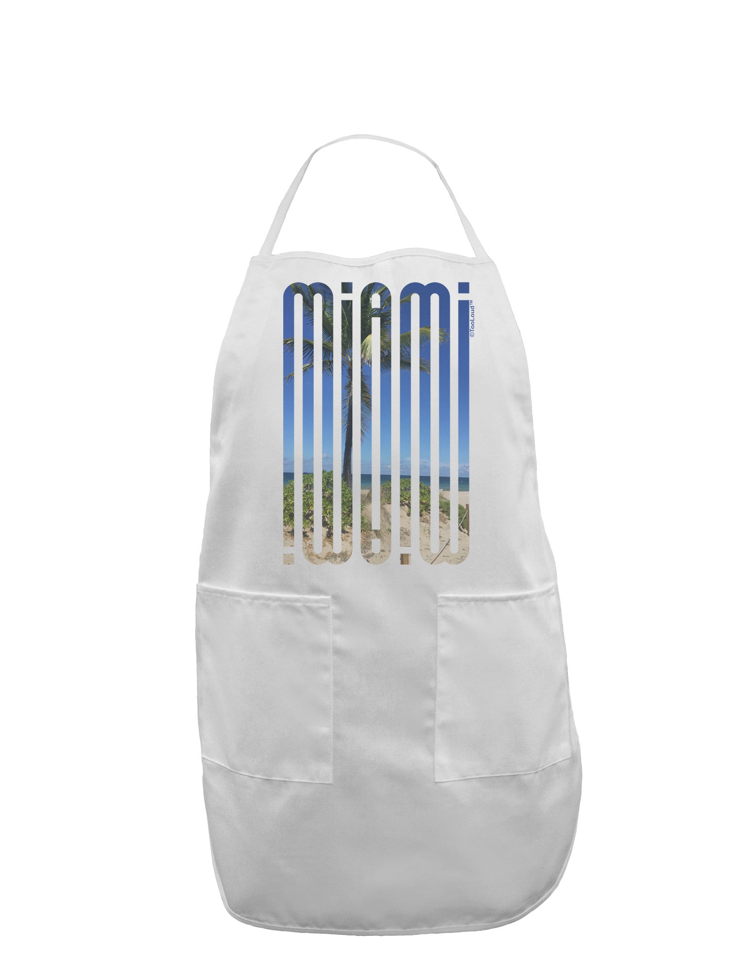Miami Beach View Mirage Adult Apron-Bib Apron-TooLoud-White-One-Size-Davson Sales
