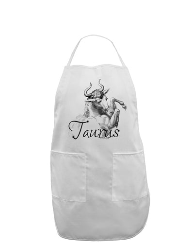 Taurus Illustration Adult Apron-Bib Apron-TooLoud-White-One-Size-Davson Sales
