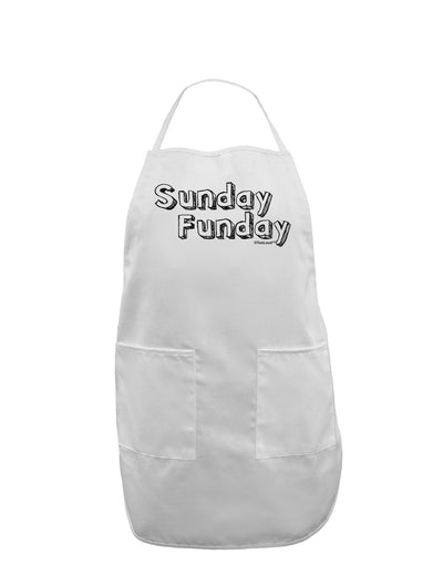 Sunday Funday Text Design Adult Apron by TooLoud-Bib Apron-TooLoud-White-One-Size-Davson Sales