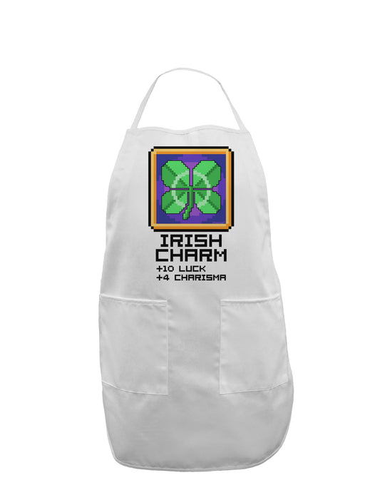 Pixel Irish Charm Item Adult Apron-Bib Apron-TooLoud-White-One-Size-Davson Sales
