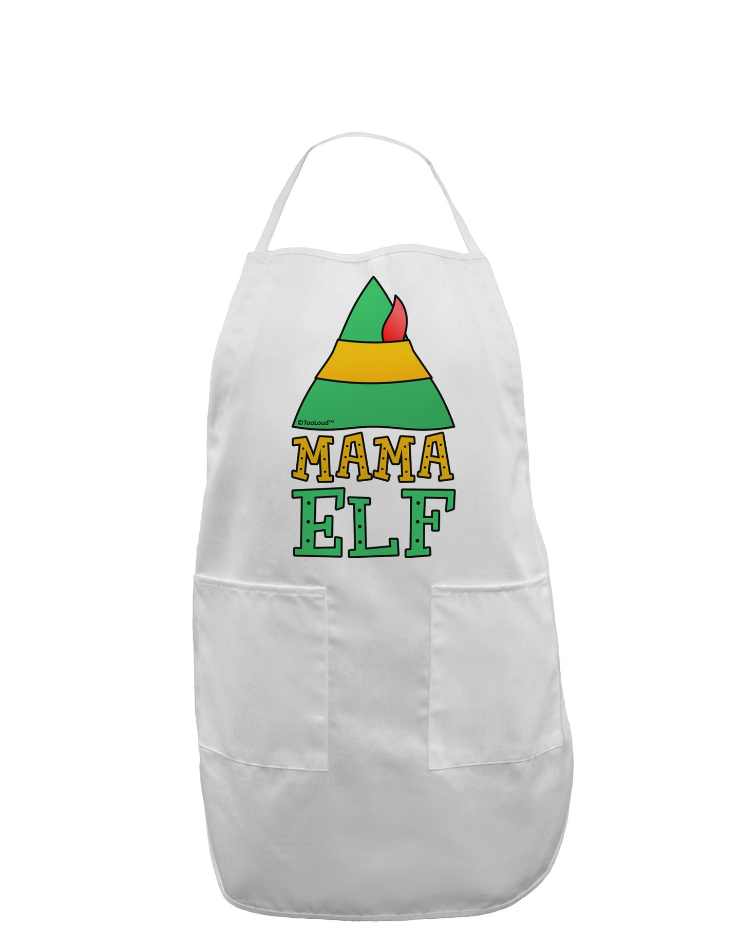 Matching Christmas Design - Elf Family - Mama Elf Adult Apron-Bib Apron-TooLoud-White-One-Size-Davson Sales