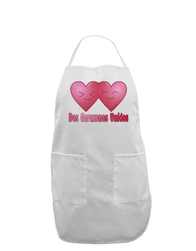 Dos Corazones Unidos Design Adult Apron by TooLoud-Bib Apron-TooLoud-White-One-Size-Davson Sales