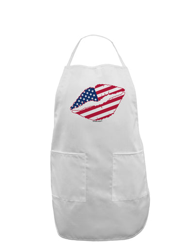 American Flag Lipstick Adult Apron-Bib Apron-TooLoud-White-One-Size-Davson Sales