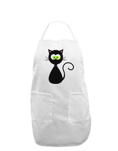 Black Cat Halloween Adult Apron-Bib Apron-TooLoud-White-One-Size-Davson Sales