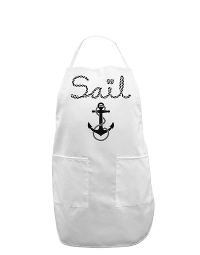 Sail Nautical Sailor Boating Adult Apron-Bib Apron-TooLoud-White-One-Size-Davson Sales