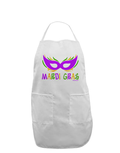 Mardi Gras - Purple Gold Green Mask Adult Apron by TooLoud-Bib Apron-TooLoud-White-One-Size-Davson Sales