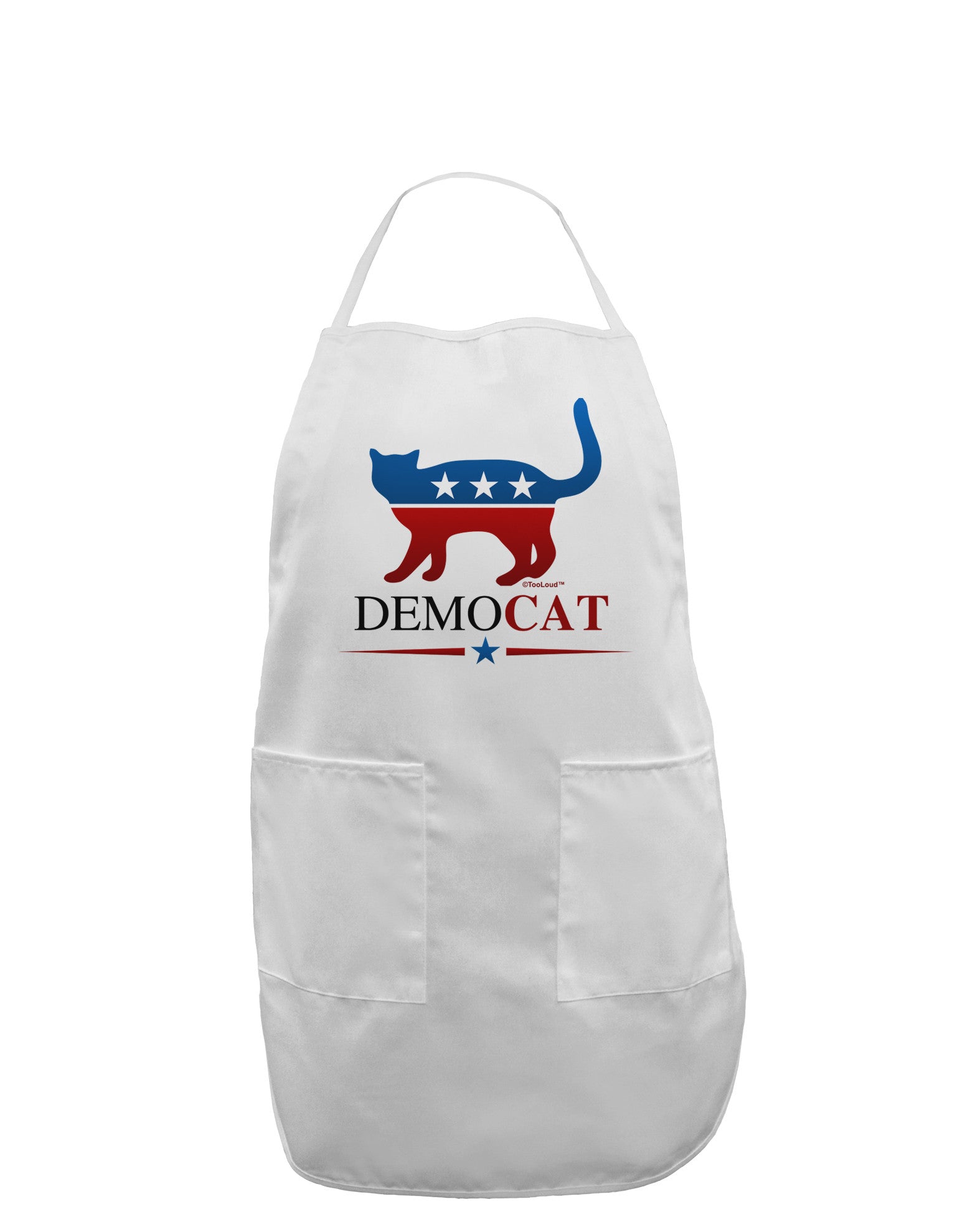 DemoCAT Adult Apron-Bib Apron-TooLoud-White-One-Size-Davson Sales
